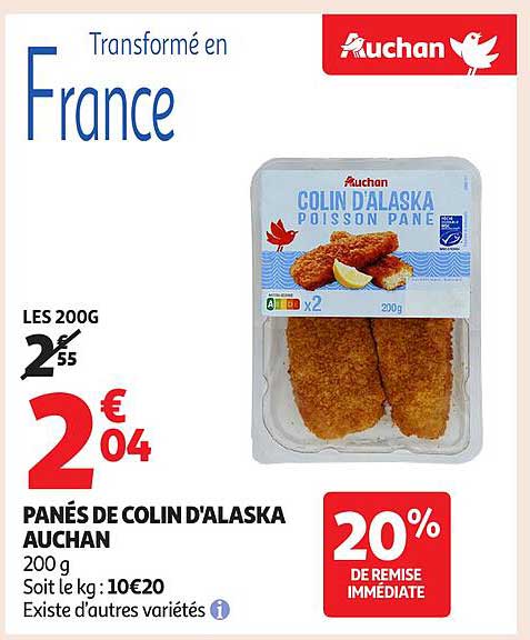 PANÉS DE COLIN D’ALASKA AUCHAN