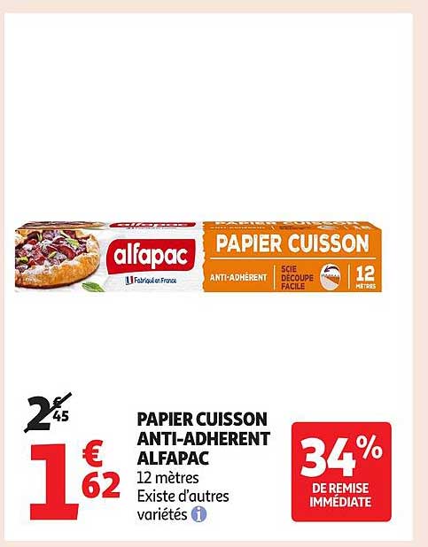PAPIER CUISSON ANTI-ADHERENT ALFAPAC