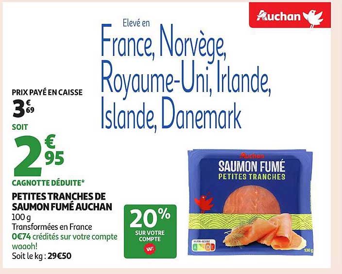 PETITES TRANCHES DE SAUMON FUMÉ AUCHAN
