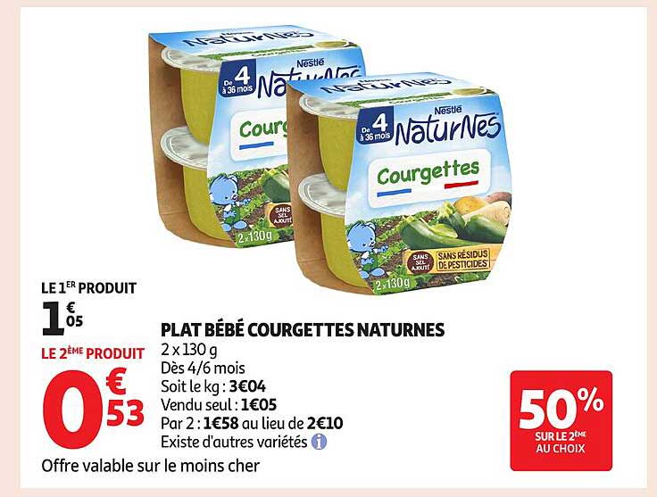 PLAT BÉBÉ COURGETTES NATURENS