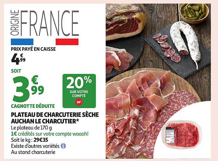 PLATEAU DE CHARCUTERIE SÈCHE AUCHAN LE CHARCUTIER*
