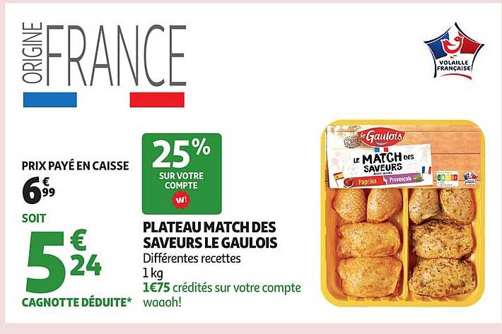 PLATEAU MATCH DES SAVEURS LE GAULOIS