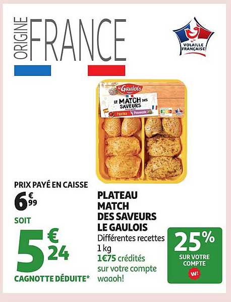 PLATEAU MATCH DES SAVEURS LE GAULOIS