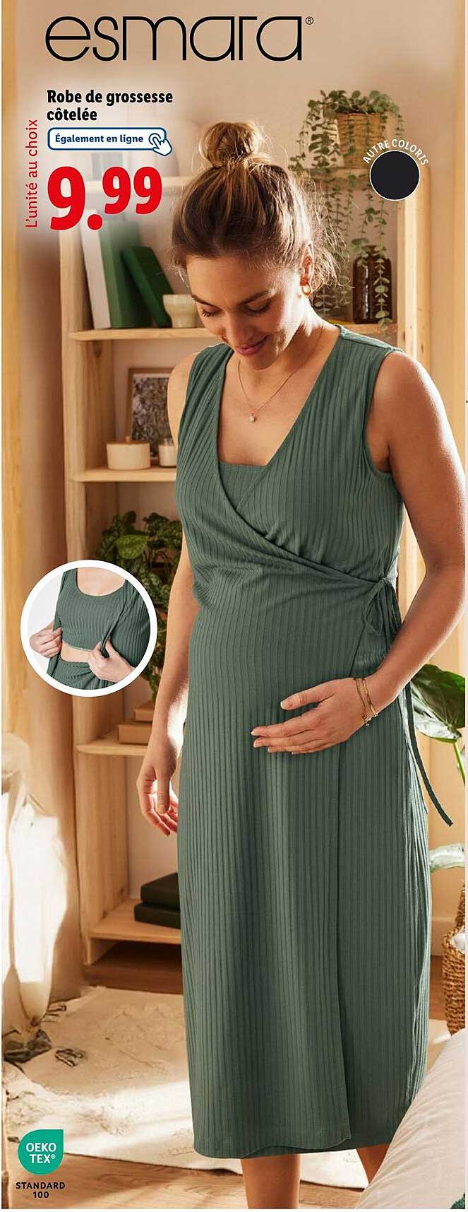 Robe de grossesse côtelée