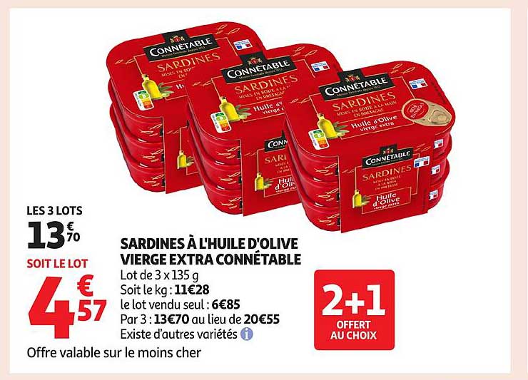 SARDINES À L'HUILE D'OLIVE VIERGE EXTRA CONNETABLE