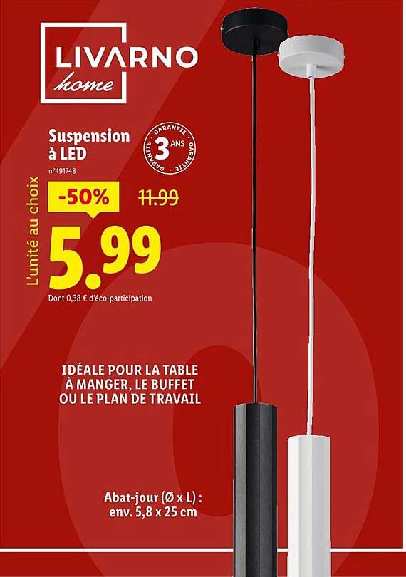 Suspension à LED