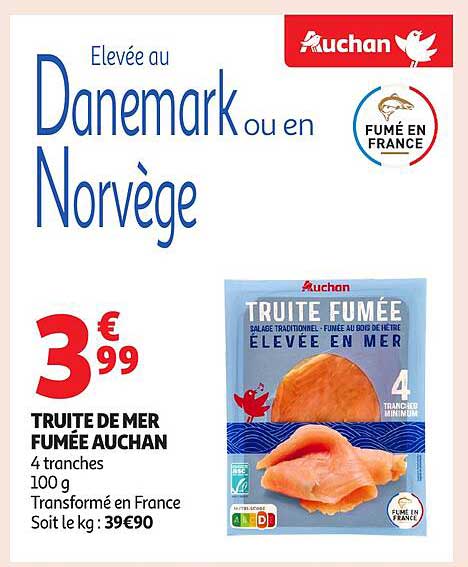 TRUITE DE MER FUMÉE AUCHAN
