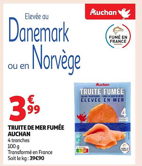 TRUITE DE MER FUMÉE AUCHAN