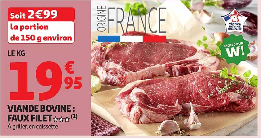 Viande bovine : faux filet