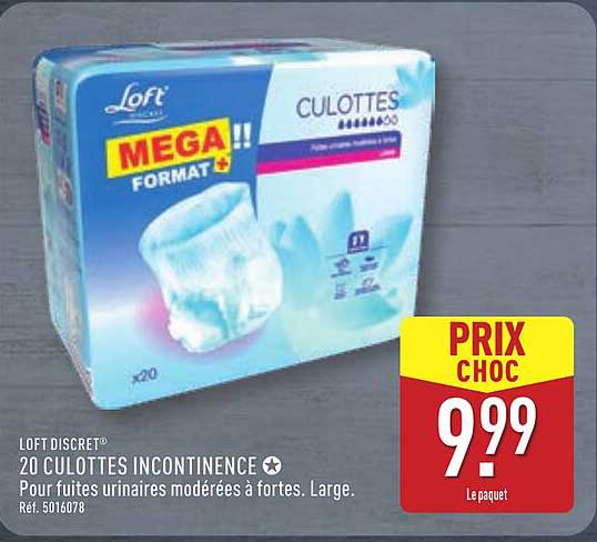 20 CULOTTES INCONTINENCE