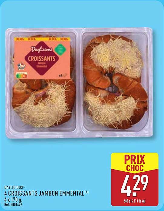 4 CROISSANTS JAMBON EMMENTAL