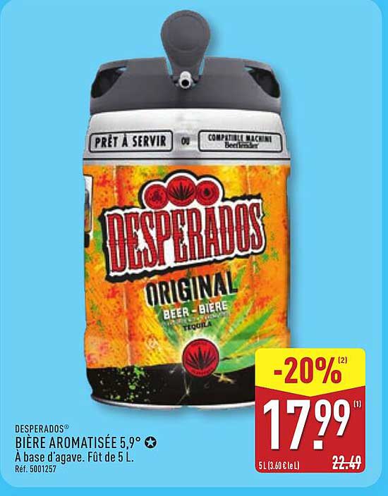 Bière aromatisée 5,9° Desperados -20%