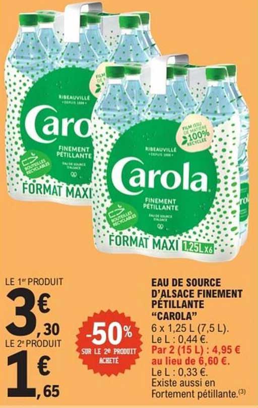 EAU DE SOURCE D'ALSACE FINEMENT PETILLANTE “CAROLA”