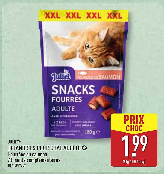 FRAINDISES POUR CHAT ADULTE FOURRÉES AU SAUMON