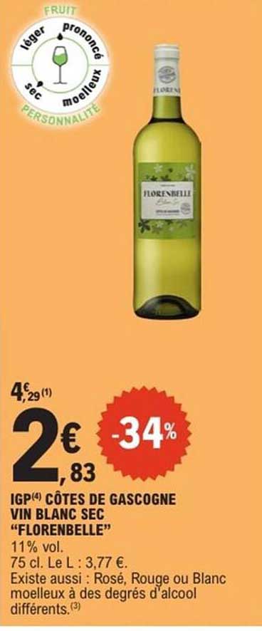 IGP Côtes de Gascogne Vin Blanc Sec "Florensbelle"