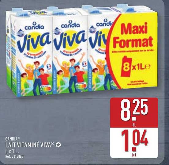 Lait Vitaminé Viva 8 x 1 L