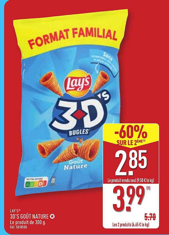 LAY'S 3D'S GOÛT NATURE - FORMAT FAMILIAL