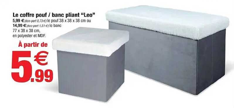 Le coffre pouf / banc pliant “Leo”