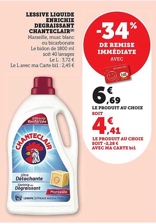 LESSIVE LIQUIDE ENRICHIE DÉGRAISSANT CHANTECLAIR