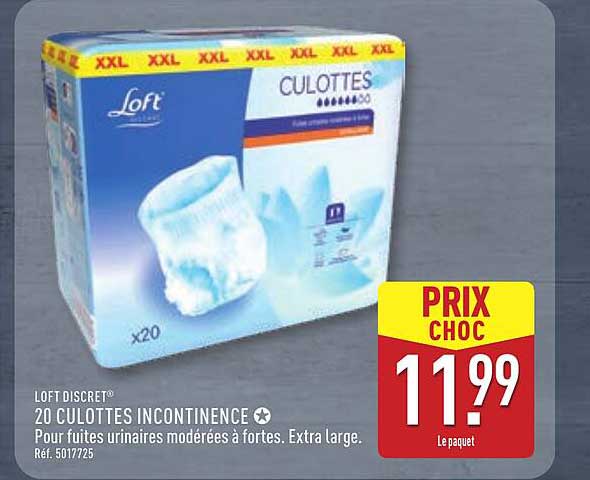 LOFT DISCRET® 20 CULOTTES INCONTINENCE