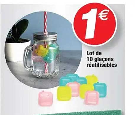 Lot de 10 glaçons réutilisables