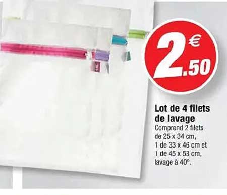Lot de 4 filets de lavage