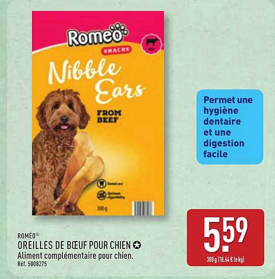 OREILLES DE BŒUF POUR CHIEN