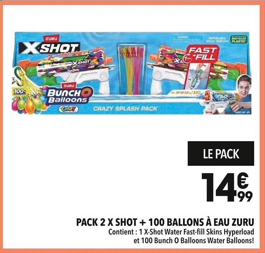 PACK 2 X SHOT + 100 BALLONS À EAU ZURU