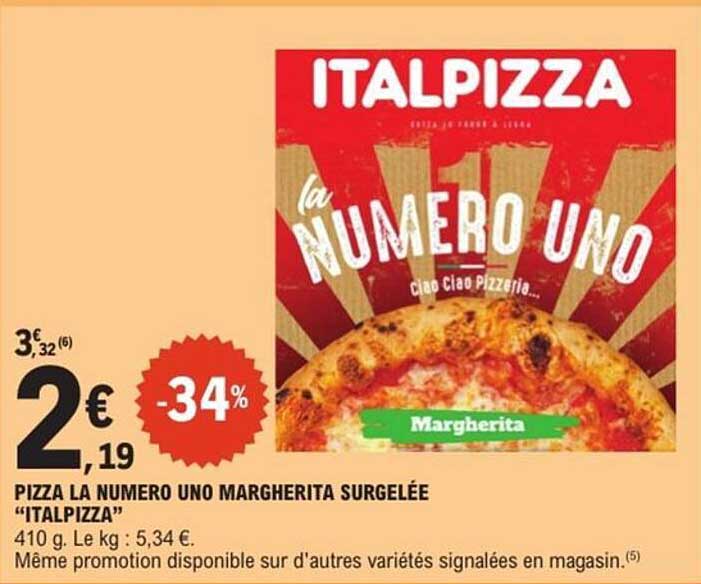 PIZZA LA NUMERO UNO MARGHERITA SURGELÉE "ITALPIZZA"