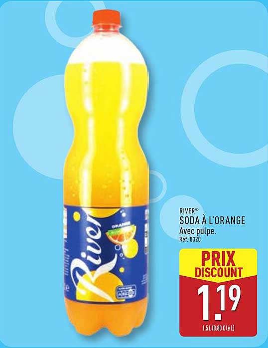RIVER® SODA À L'ORANGE Avec pulpe.