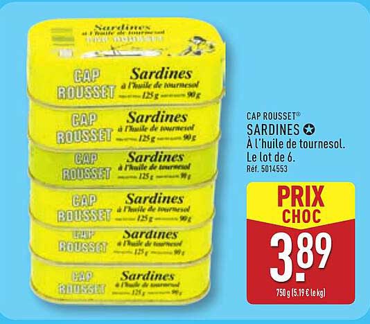 SARDINES A l'huile de tournesol - Le lot de 6