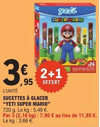SUCETTES À GLACER "YETI SUPER MARIO"