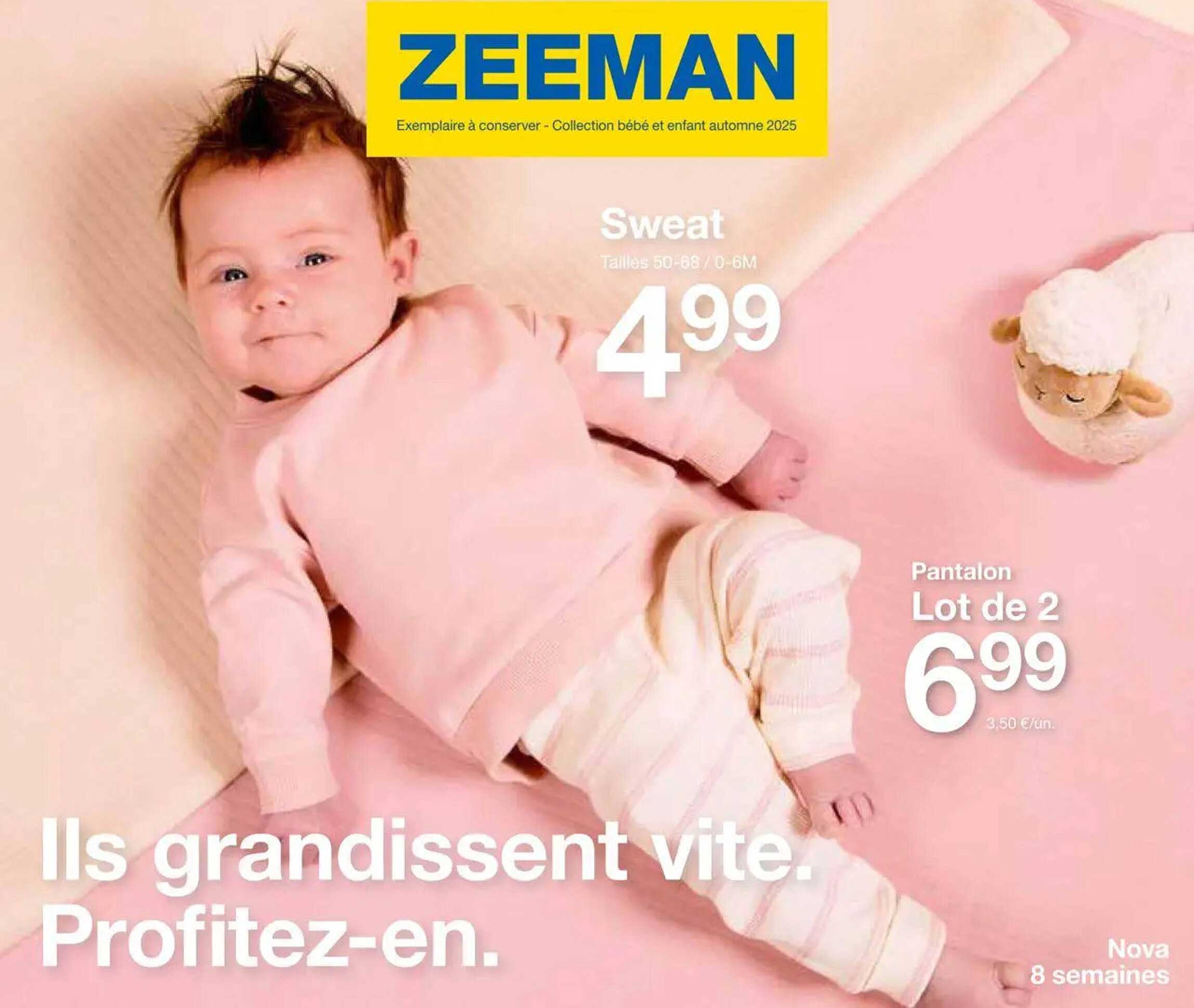 Sweat à 4,99 € et Pantalon Lot de 2 à 6,99 €