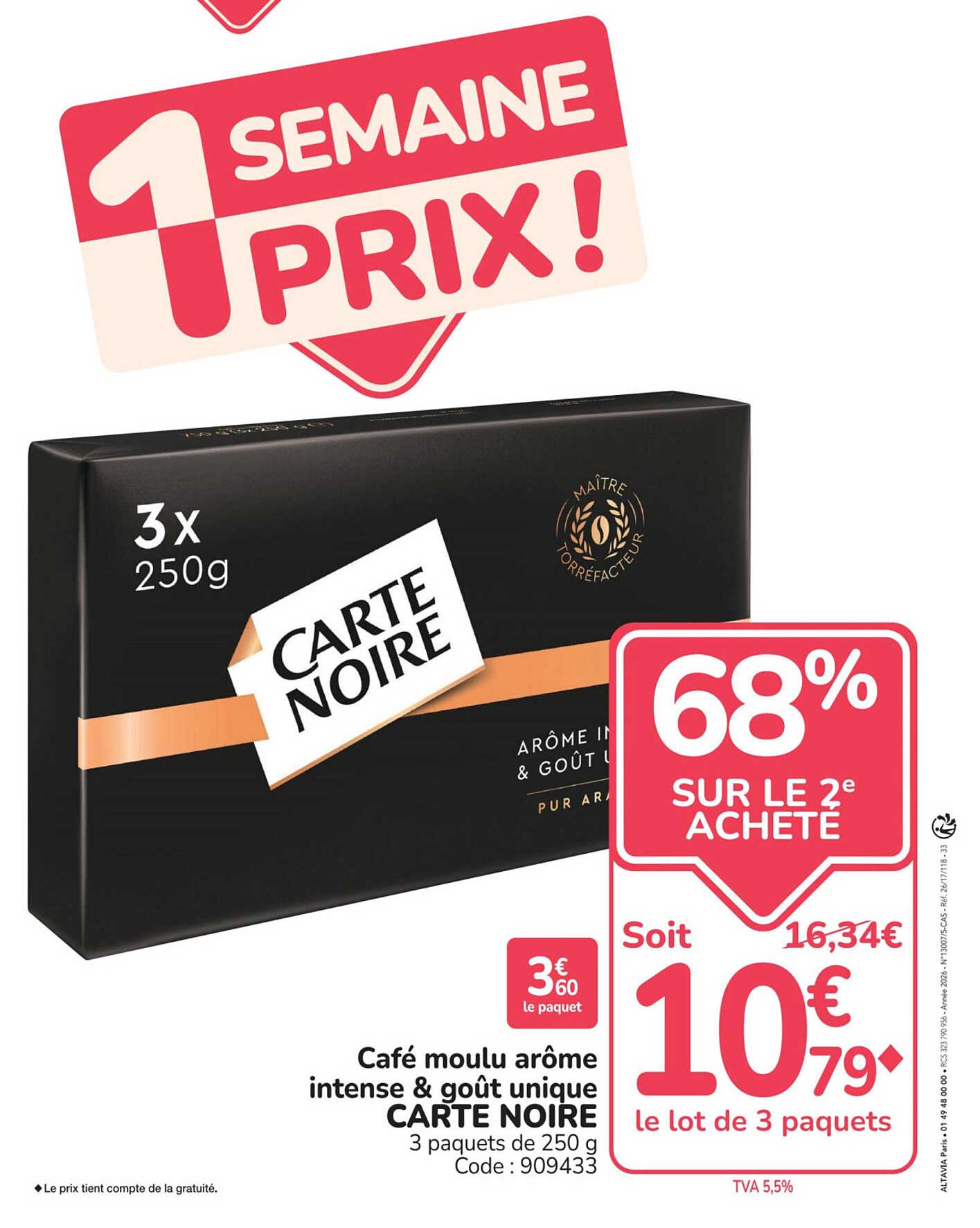Café moulu arôme intense & goût unique CARTE NOIRE