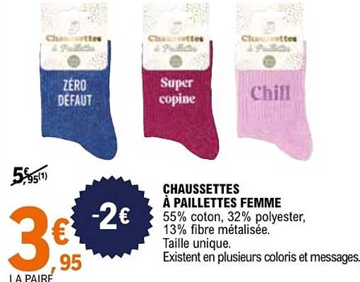 CHAUSSETTES À PAILLETTES FEMME