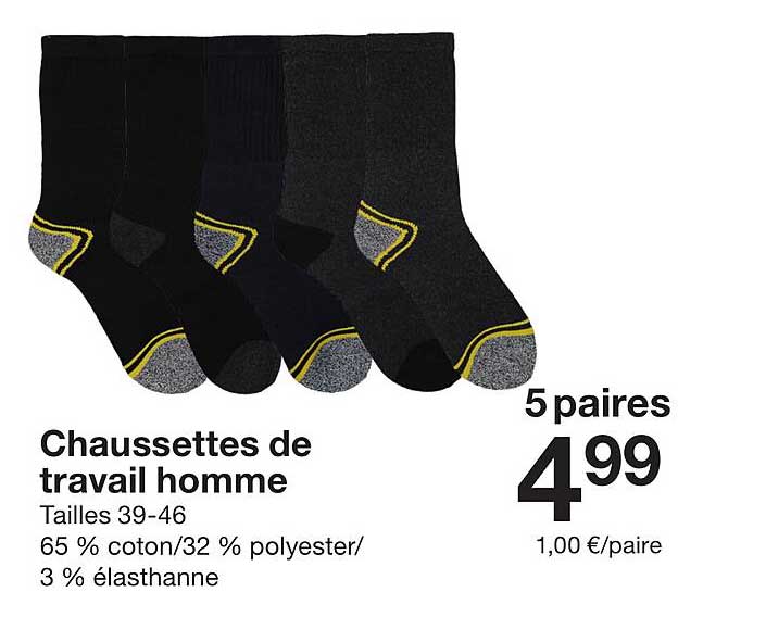 Chaussettes de travail homme