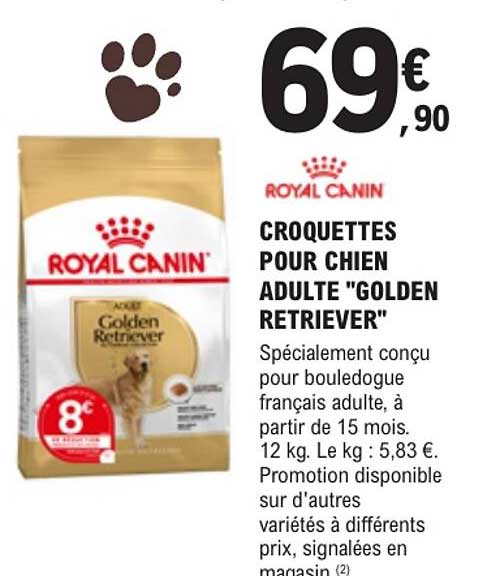 CROQUETTES POUR CHIEN ADULTE "GOLDEN RETRIEVER"