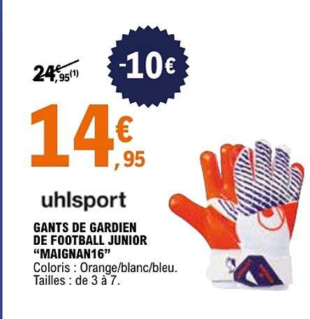 GANTS DE GARDIEN DE FOOTBALL JUNIOR “MAIGNAN16”