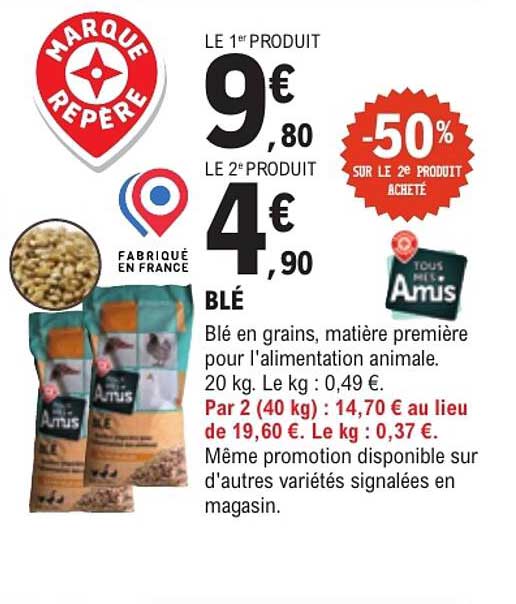 LE 1er PRODUIT 9€80 LE 2e PRODUIT 4€90 -50% SUR LE 2e PRODUIT ACHETÉ