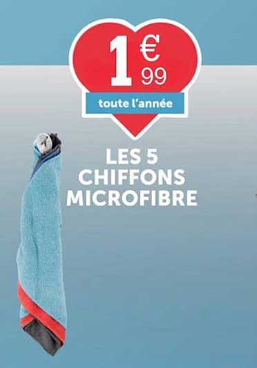 LES 5 CHIFFONS MICROFIBRE