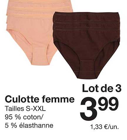 Lot de 3 Culotte femme
