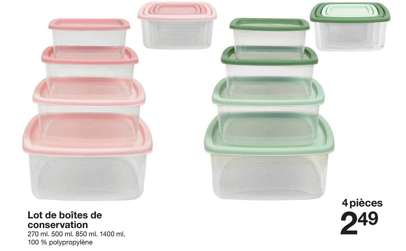 Lot de boîtes de conservation