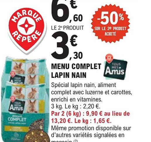 MENU COMPLET LAPIN NAIN