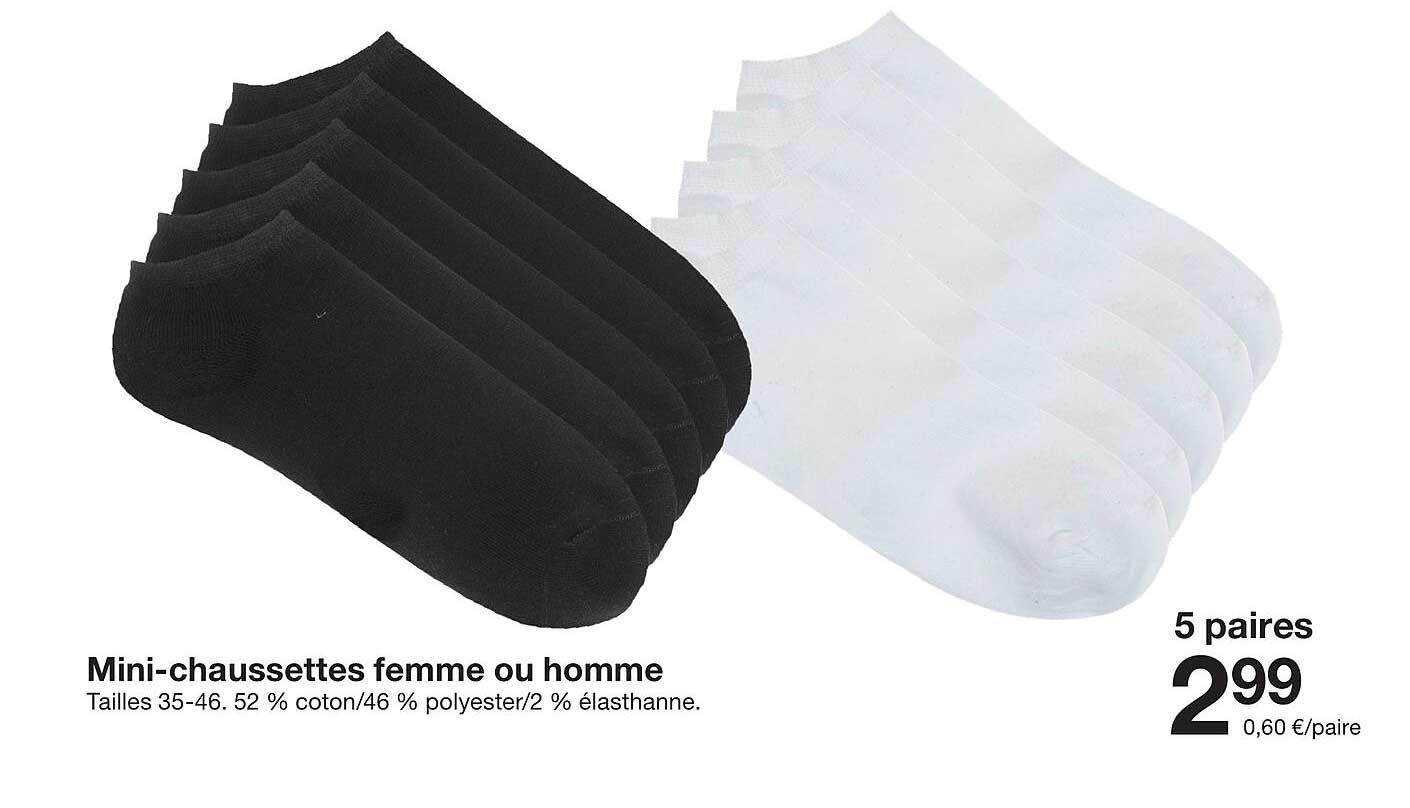 Mini-chaussettes femme ou homme