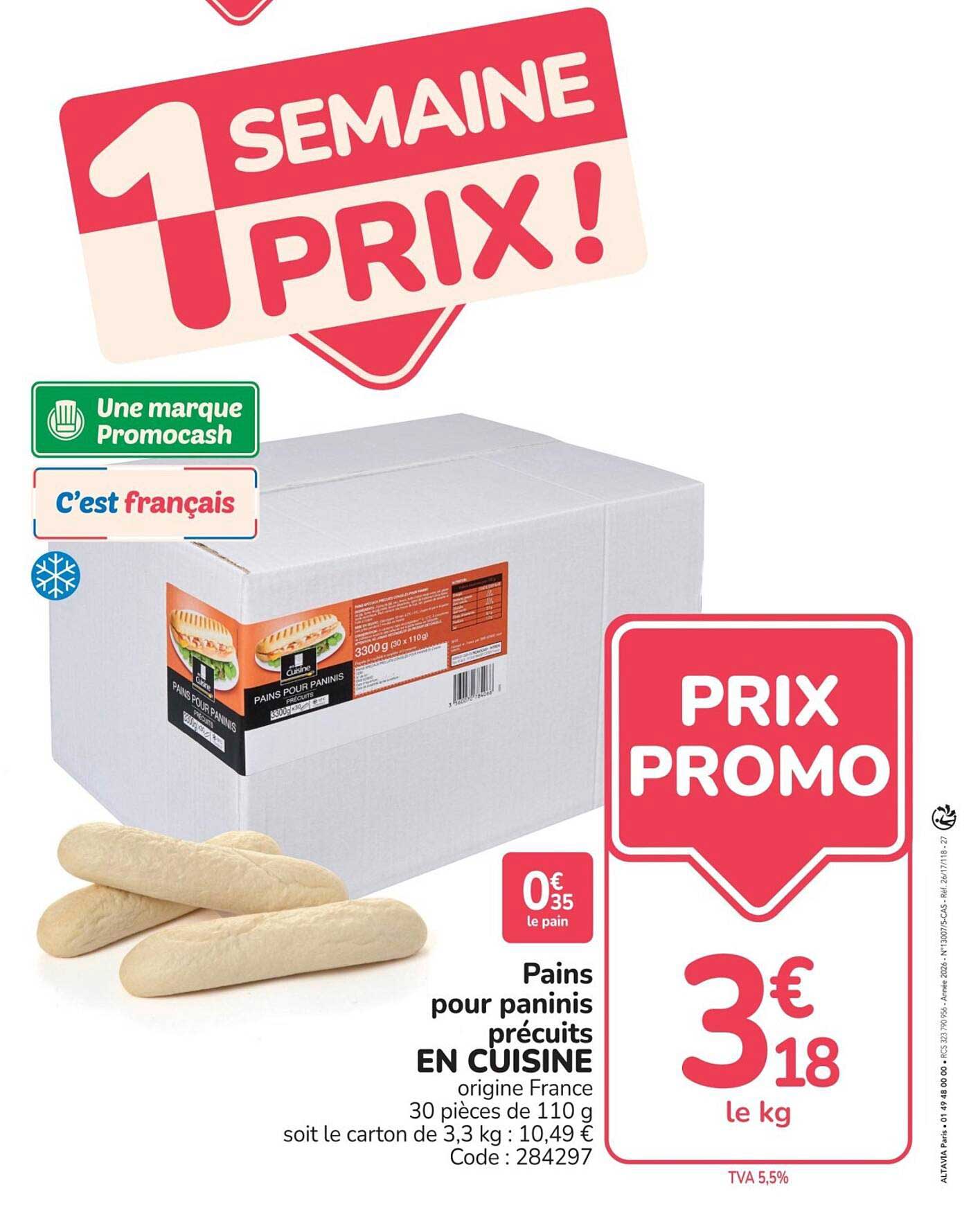 Pains pour paninis précuits EN CUISINE