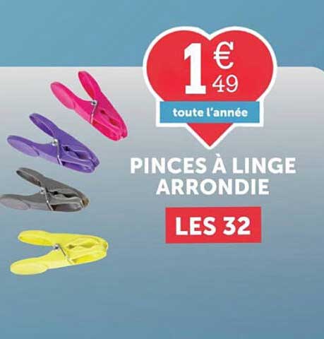 PINCES À LINGE ARRONDIE