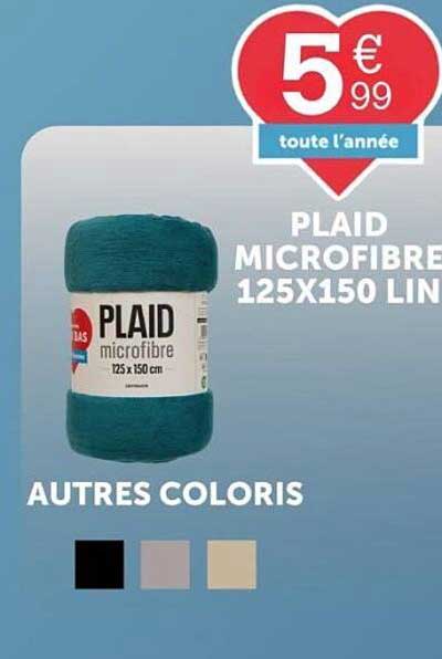 PLAID MICROFIBRE 125X150 LIN