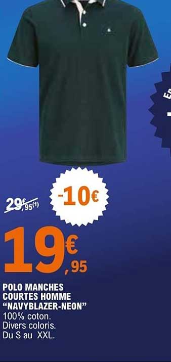 POLO MANCHES COURTES HOMME “NAVYBLAZER-NEON”