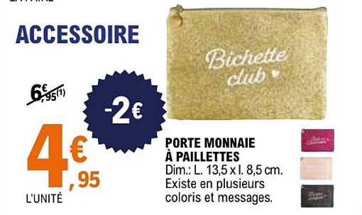PORTE MONNAIE À PAILLETTES