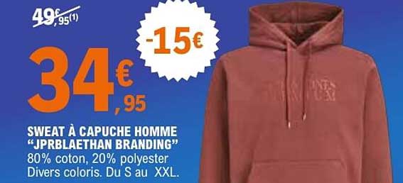 SWEAT À CAPUCHE HOMME "JPRBLAETHAN BRANDING"
